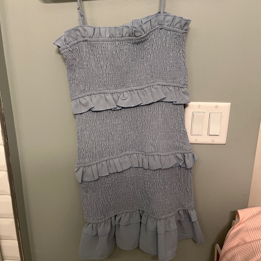 Hollo molly light blue ruffle dress NWT